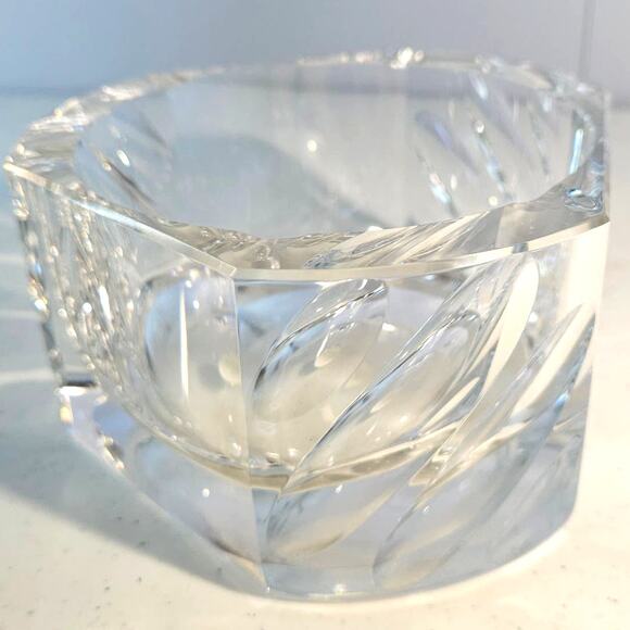 RARE STUNNING Mid Century Modern MOSER SIgned Crystal Ashtray 1950s Art Deco - Picture 5 of 10
